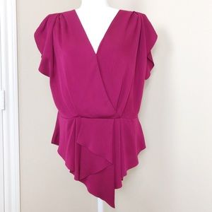Adrianna Papell Peplum Vneck Blouse